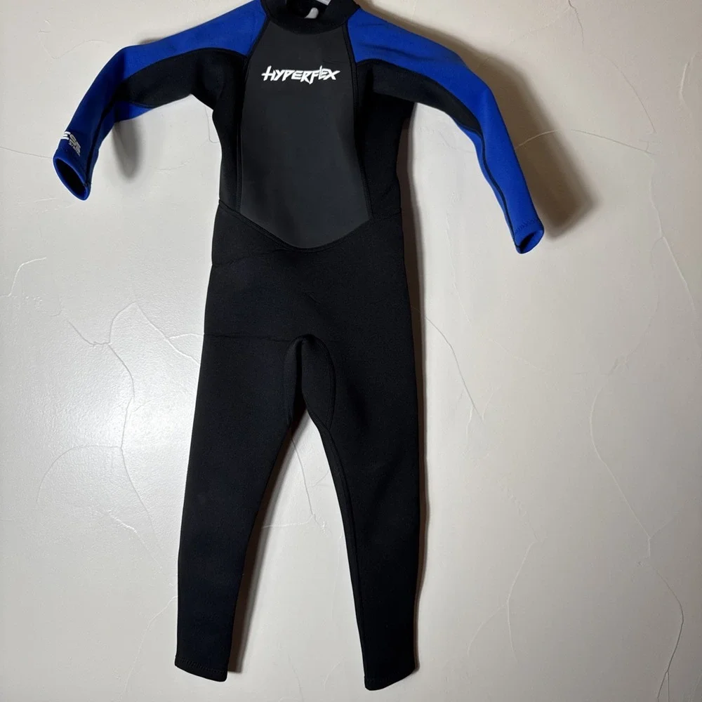 Hyperflex Size 4 Blue Wetsuit Boys Girls Kids Children Shorty Full Zip Black